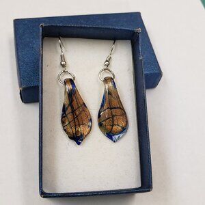 Murano Lampwork, Vintage 80's Murano glass lampwork pierced earrings